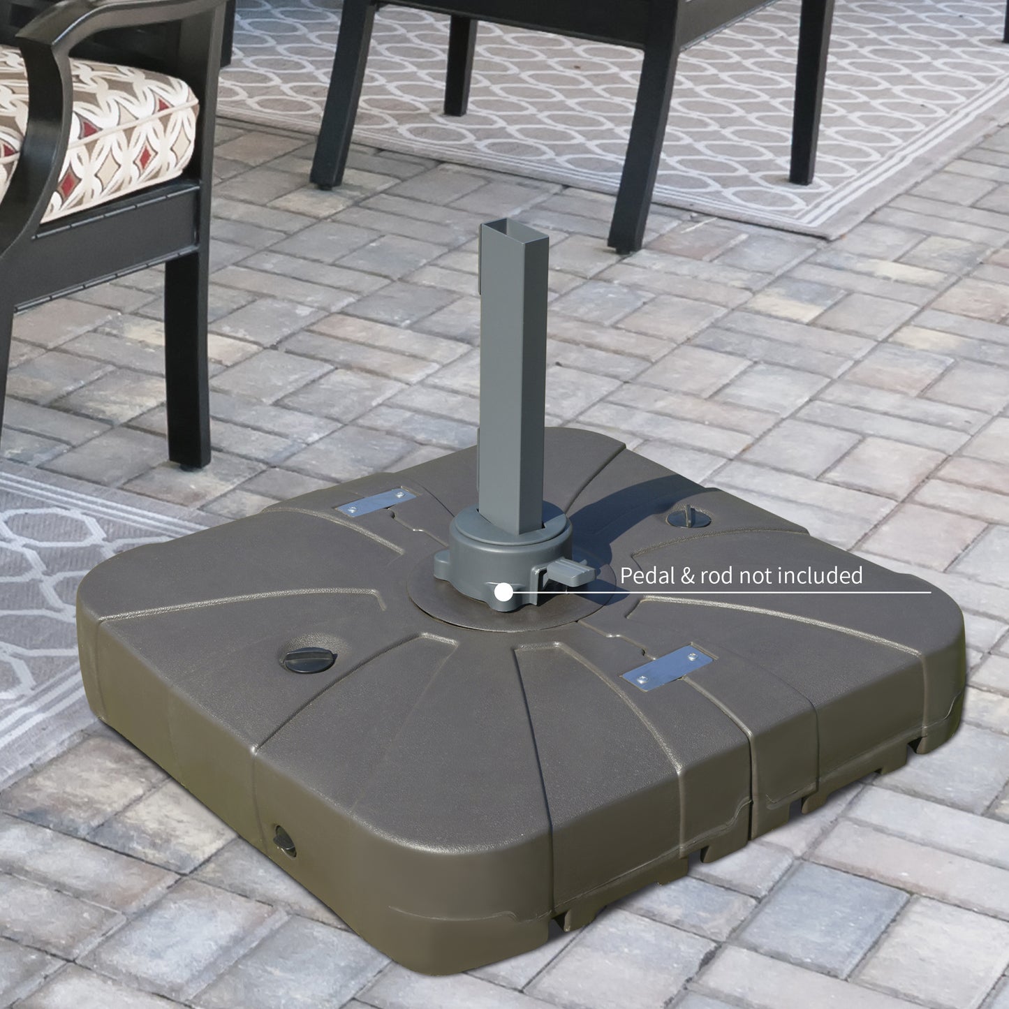 Heavy Duty Cantilever Umbrella Base with Wheels - Coffee Brown