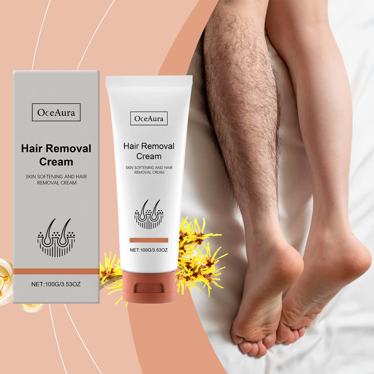 Gentle Hair Removal Cream 100g - Sensitive Skin Body Care Solution