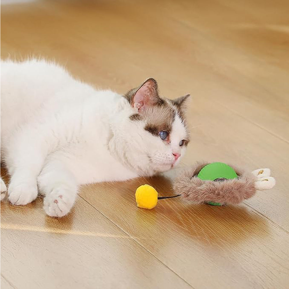 Interactive Cat Chase Toy Ball with Lights and Self-Rotation – Durable Silicone, Multiple Modes