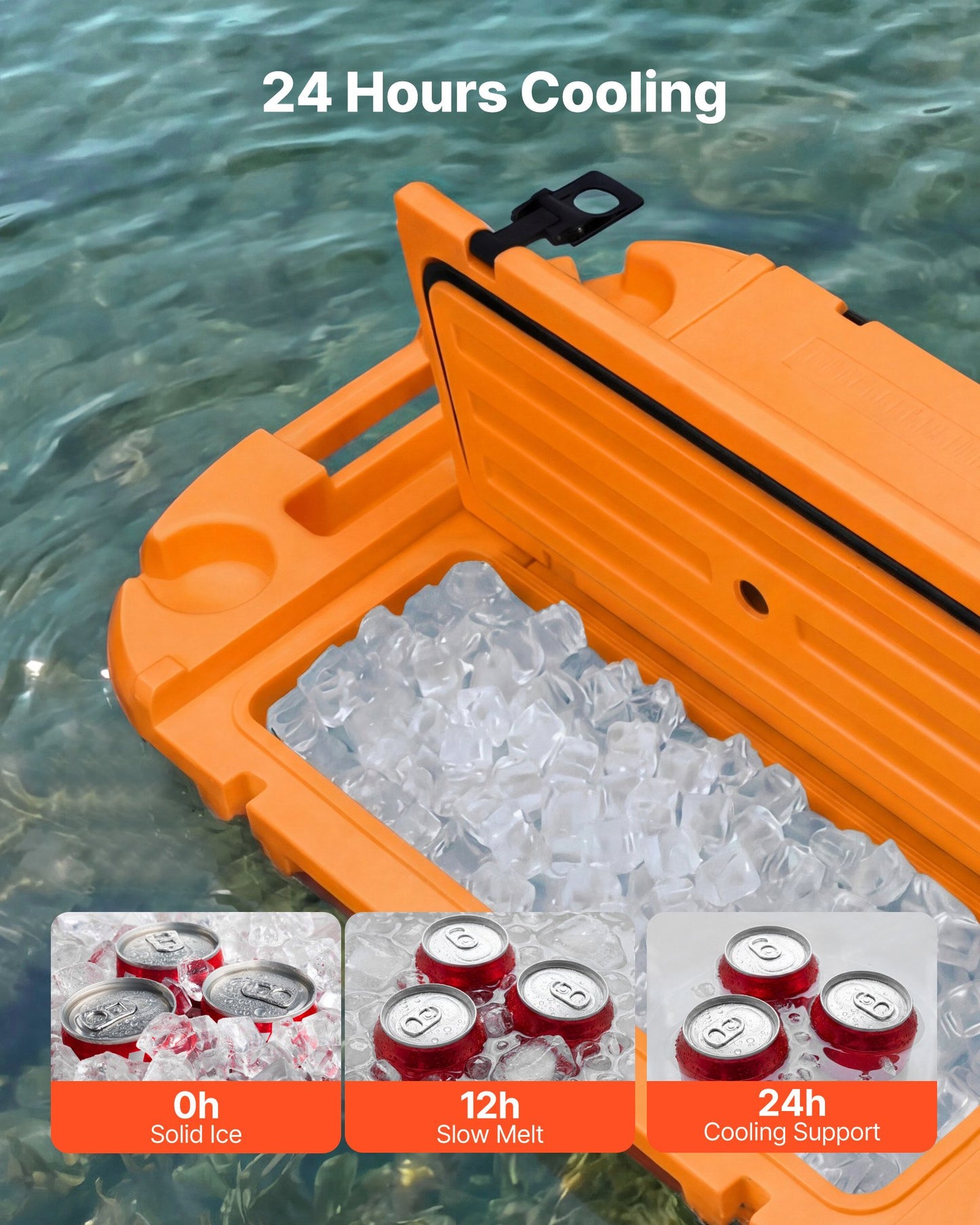 Floating Cooler 40 QT with Dry Storage & Tow Rope - Water & Land Use