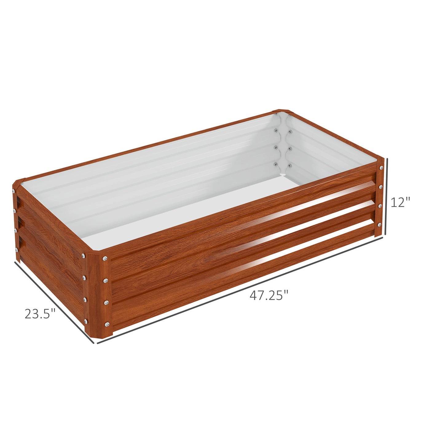 Galvanized Steel Raised Garden Bed 4x2x1 ft Plant Container for Vegetables Herbs