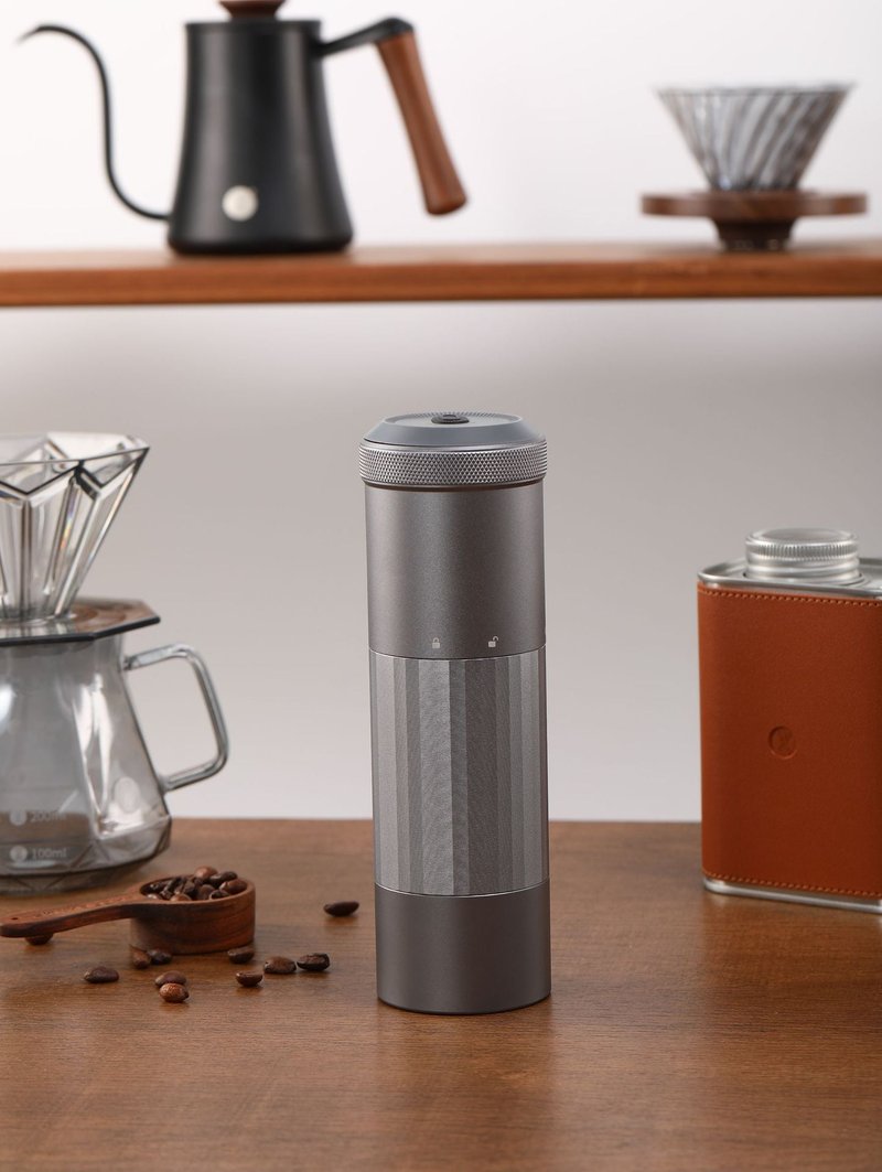 Portable Wireless Bean Grinder USB Charging Kitchen Appliance Gray
