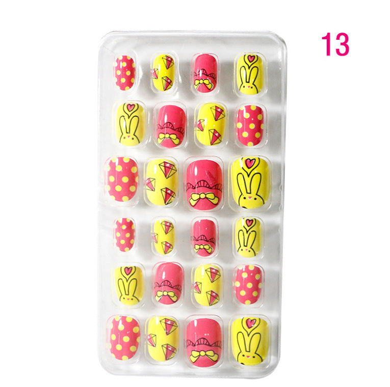 Children's Nail Art Stickers Patch Set - 24-Piece Kids Nail Tips