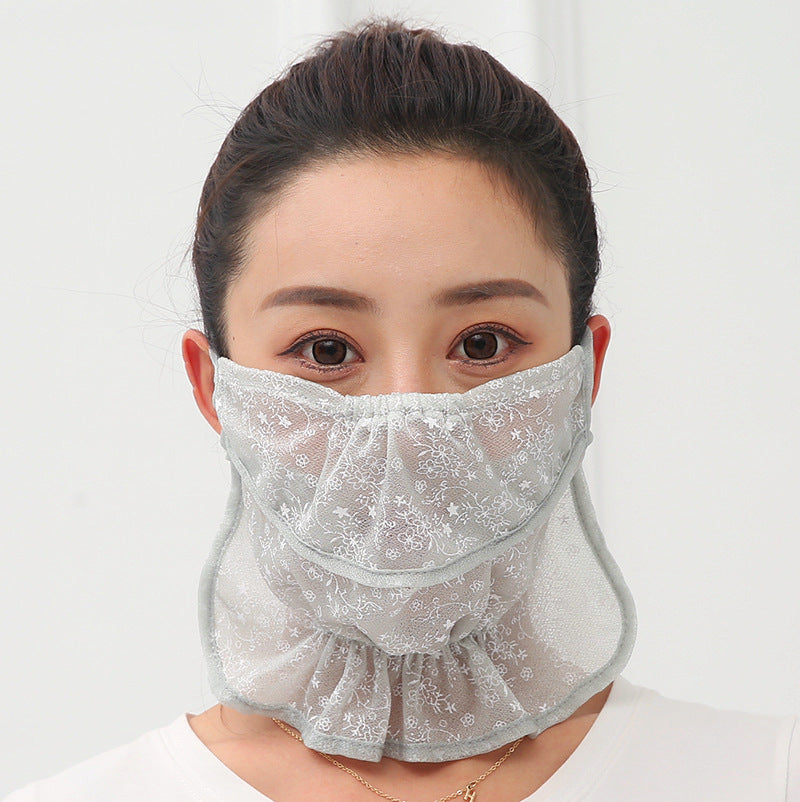 Outdoor Sun Protection Mask Breathable Ice Silk Neck Cover UV Dustproof Face Mask