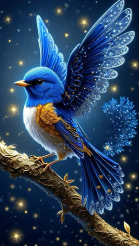 Diamond Painting Kit - Handmade Rhinestone Art for Home Decor 60x100cm Blue Bird
