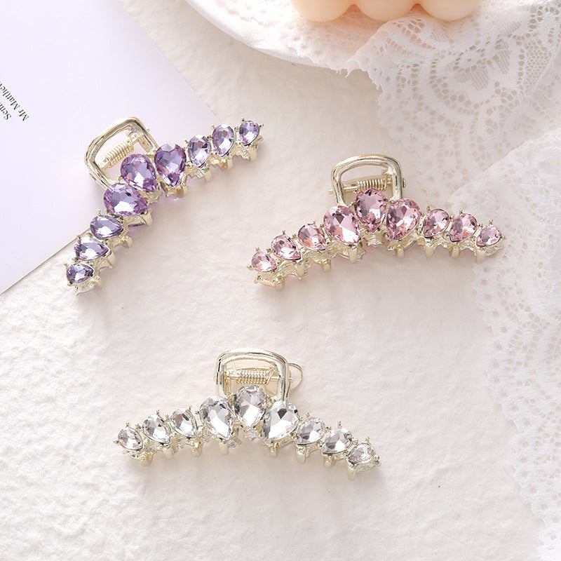 Elegant Crystal Hair Clip for Women – Medium Size Grip Hair Accessory
