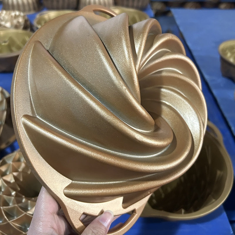 Cast Aluminum Hollow Cake Mold for Baking - Multi-Color Variants