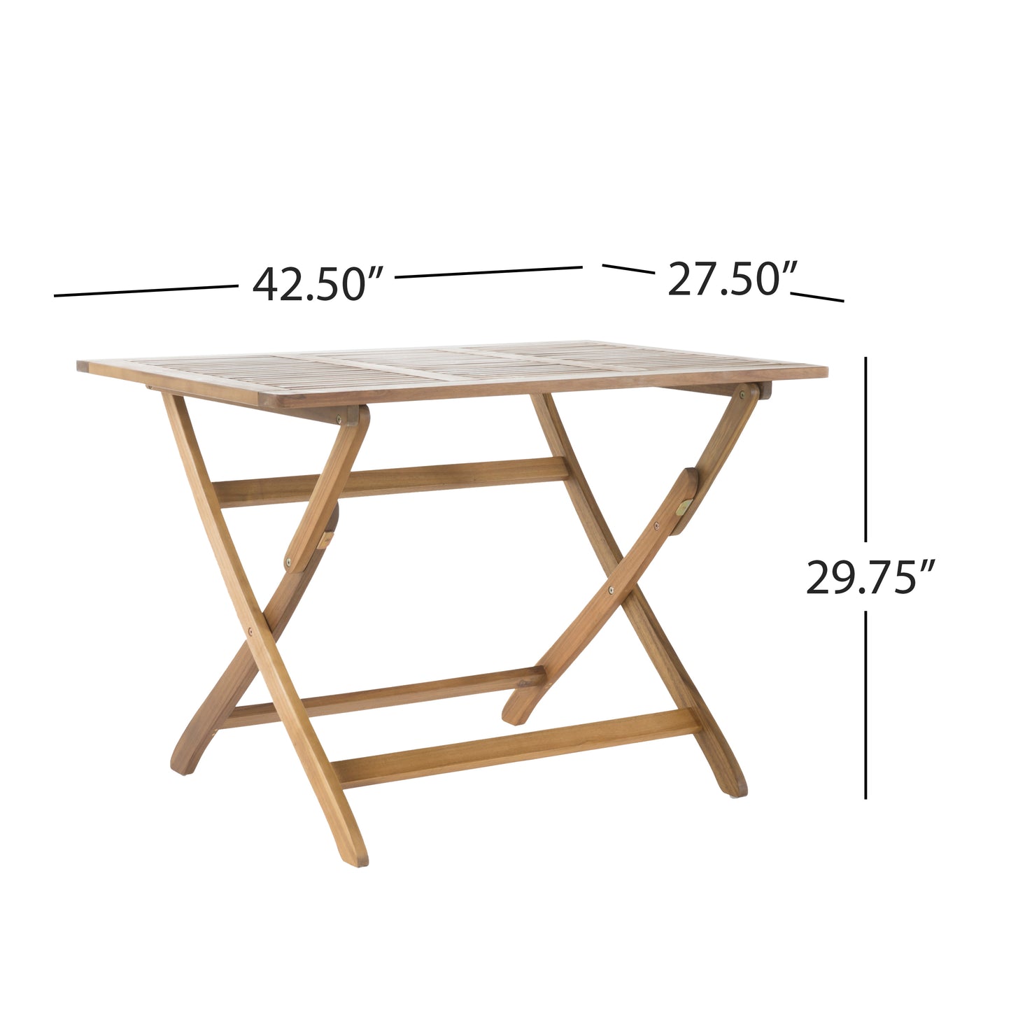 Acacia Wood Foldable Dining Table - 43.5" Natural Finish