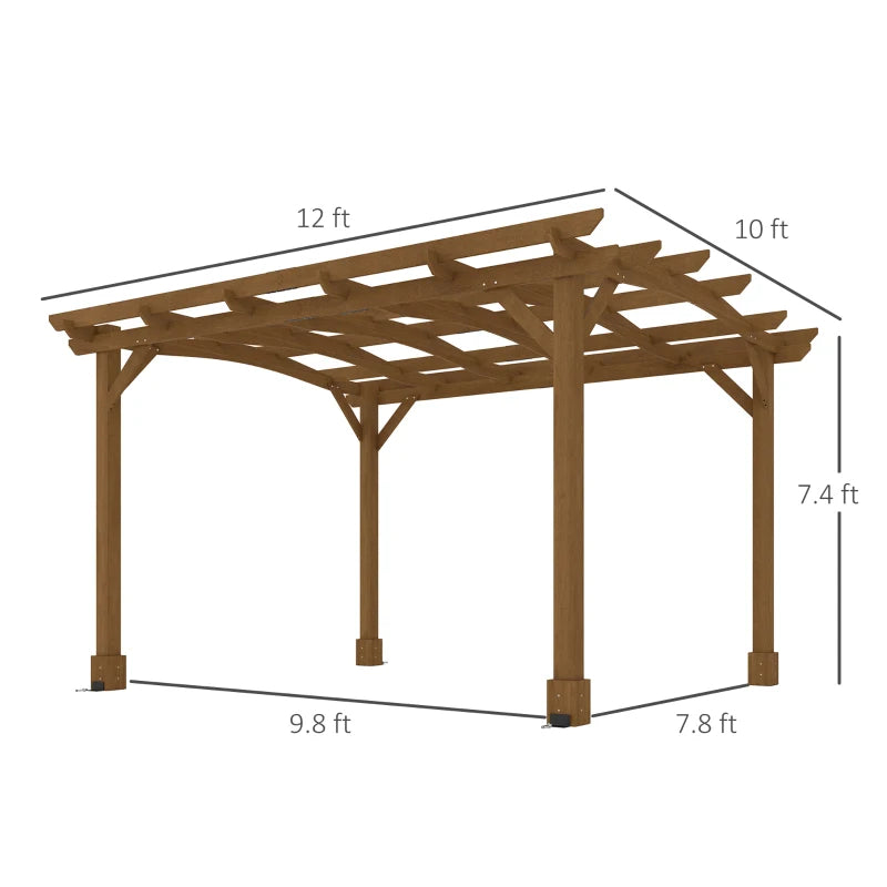 Outdoor Wood Pergola Gazebo for Climbing Plants - Dark Brown