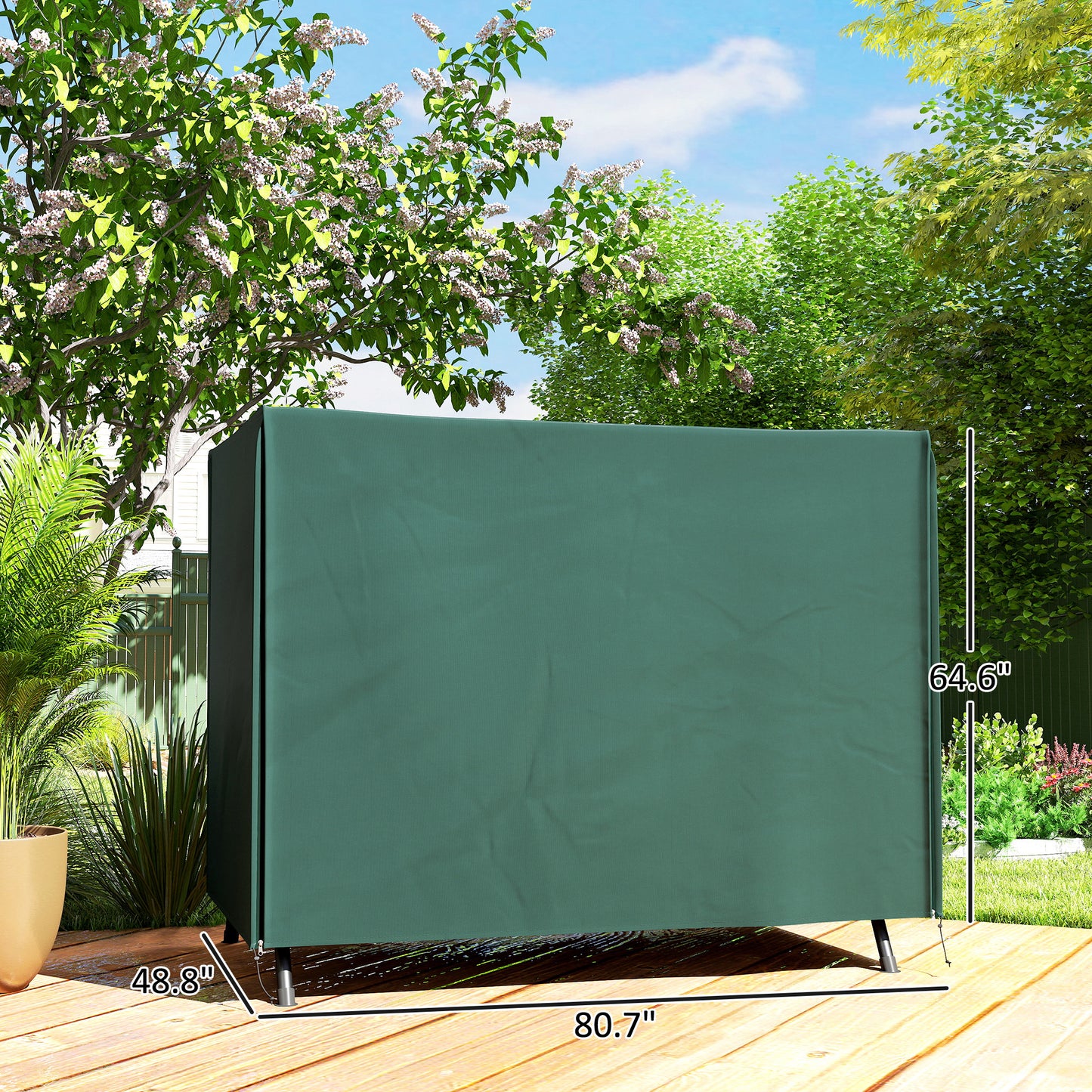 Outdoor Swing Cover for Patio Hammock - Dark Green, 81" x 49"