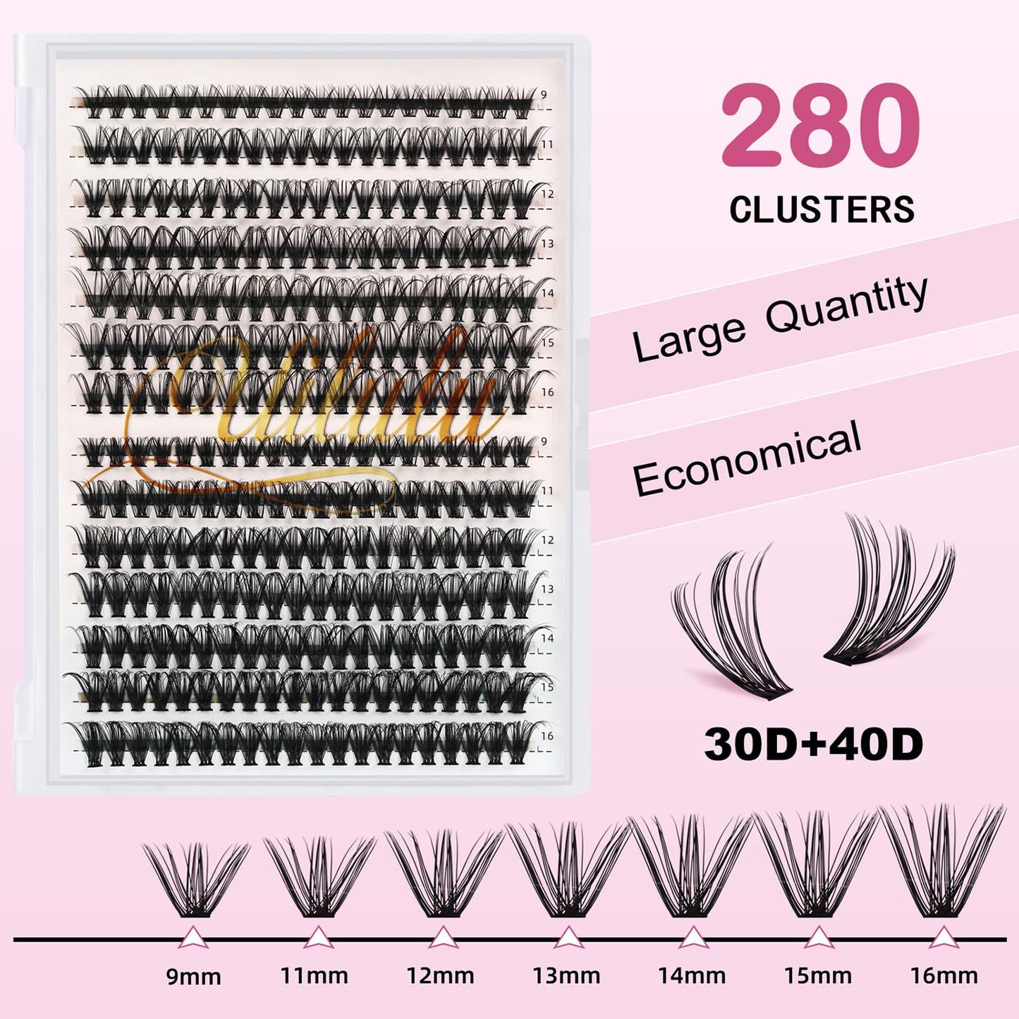 DIY Lash Extension Kit - 280pcs Individual D Curl Cluster Eyelashes