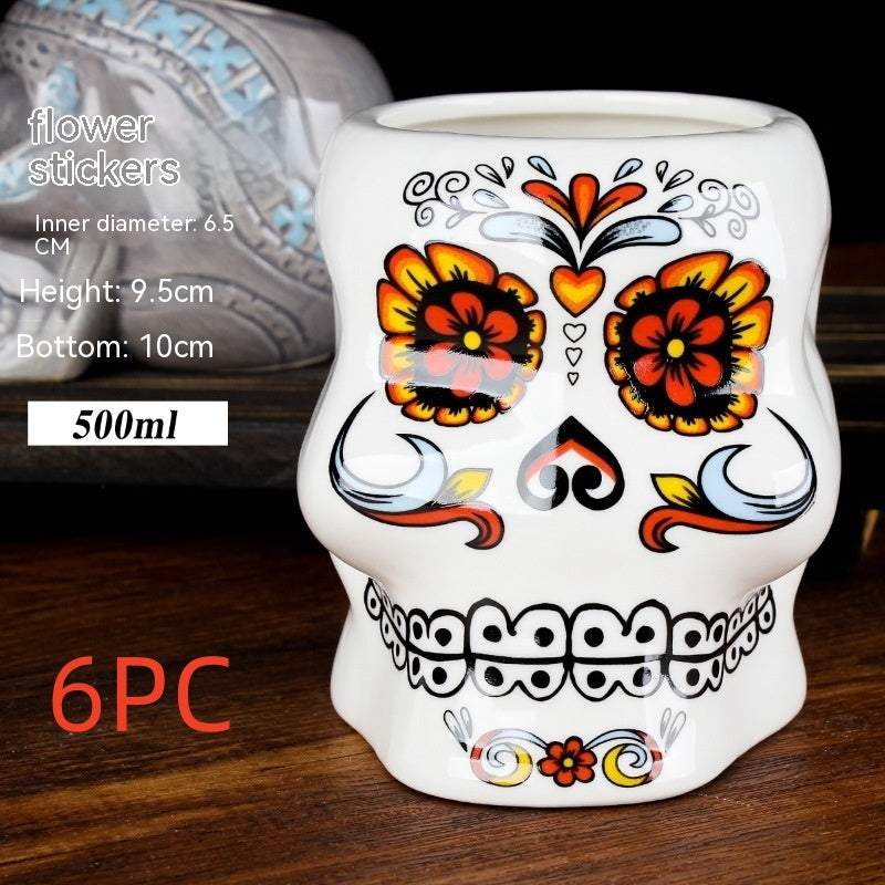 Creative Ceramic Cocktail Glass - Retro Style Multi-Design Drinkware