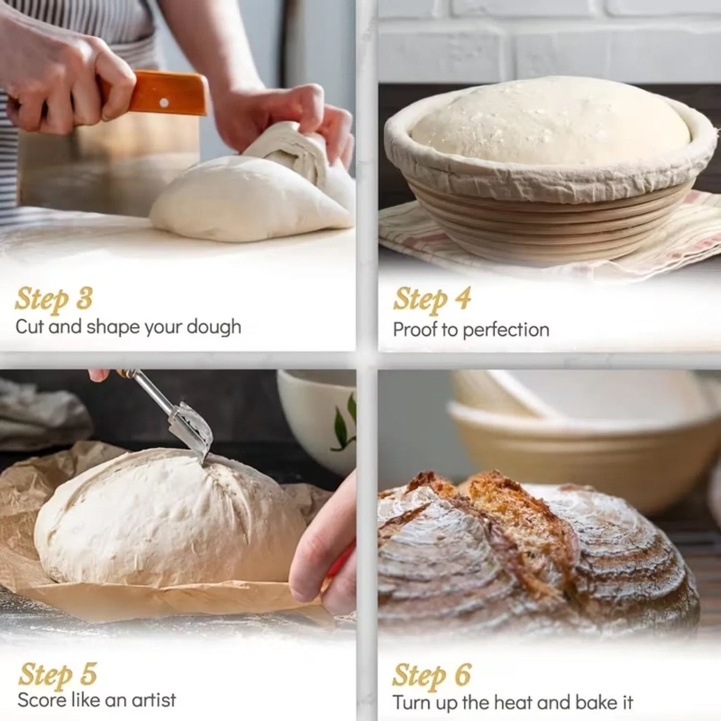 Bread Proofing Basket, Sourdough Baking Supplies, Round 9-inch