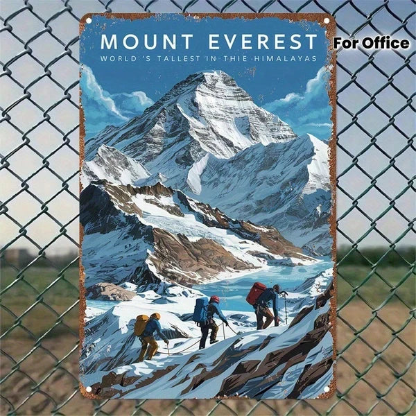 Vintage Mount Everest Metal Wall Art Sign - 8x12 Inch