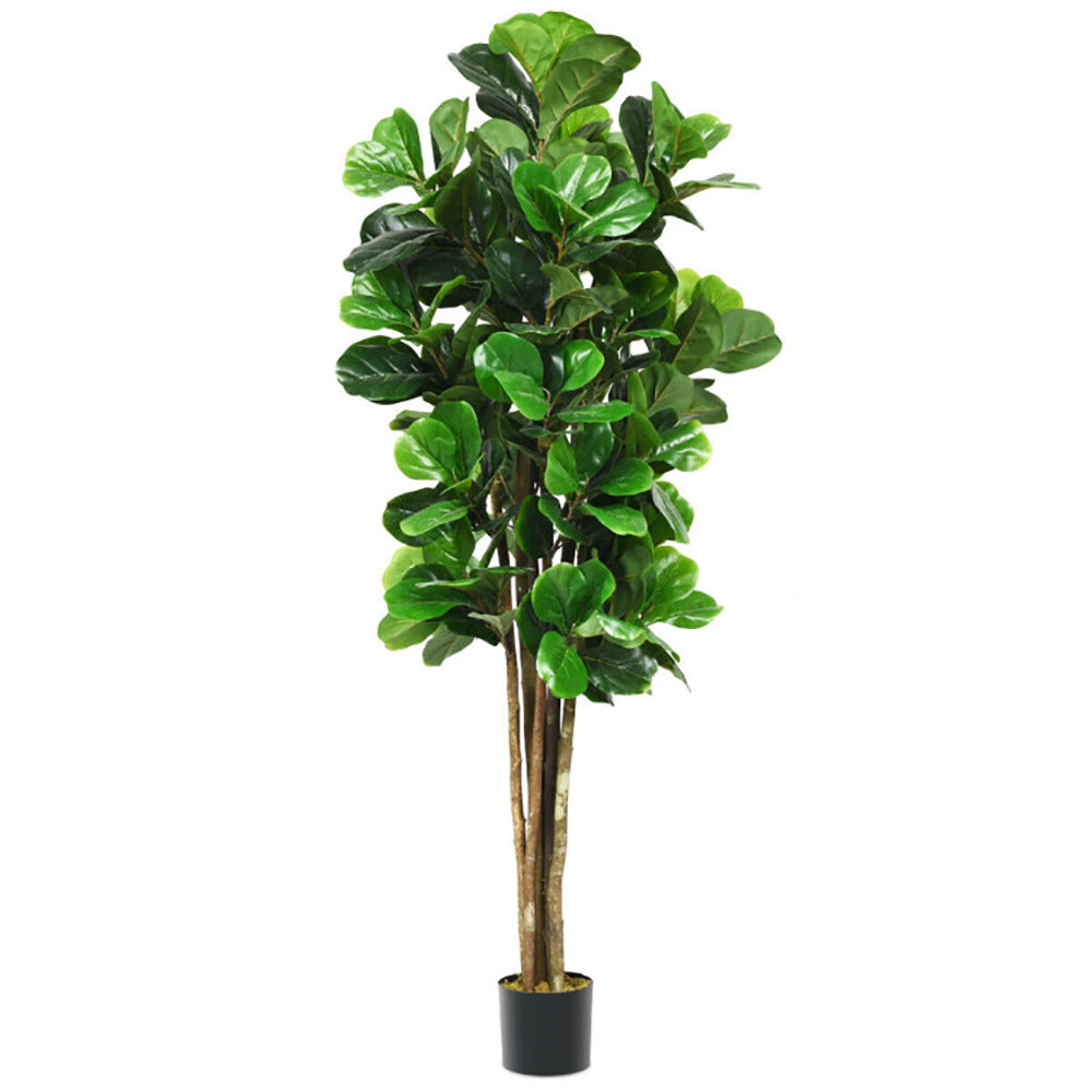 6-Foot Artificial Fiddle Leaf Fig Tree - Green