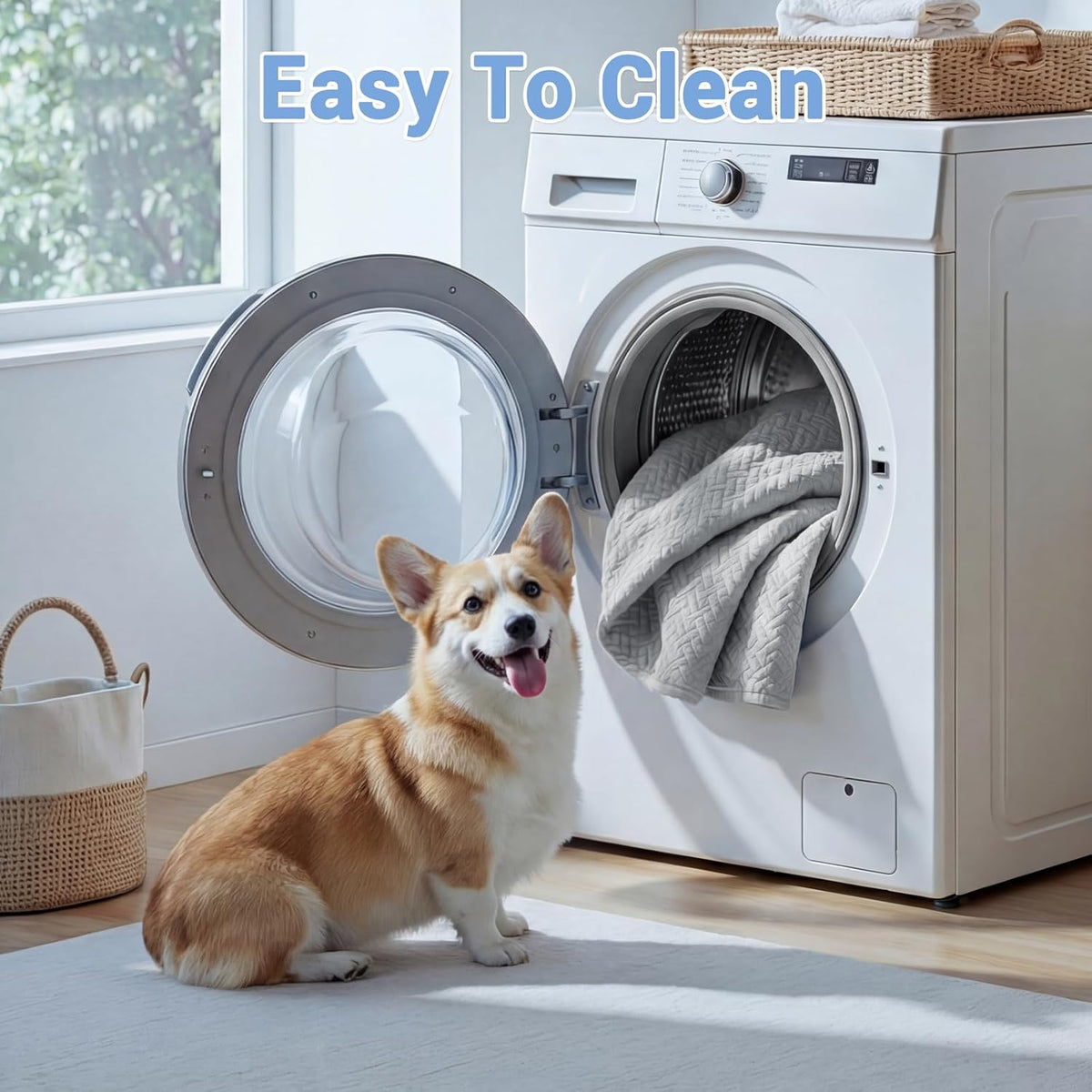 Cooling Dog Bed for Adults & Pets - Breathable Washable Lounger 72x41x12 Inches - Glacier Grey