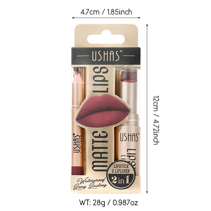 Matte Long Lasting Waterproof Nude Lipstick - Moisturizing & Discoloration Resistant