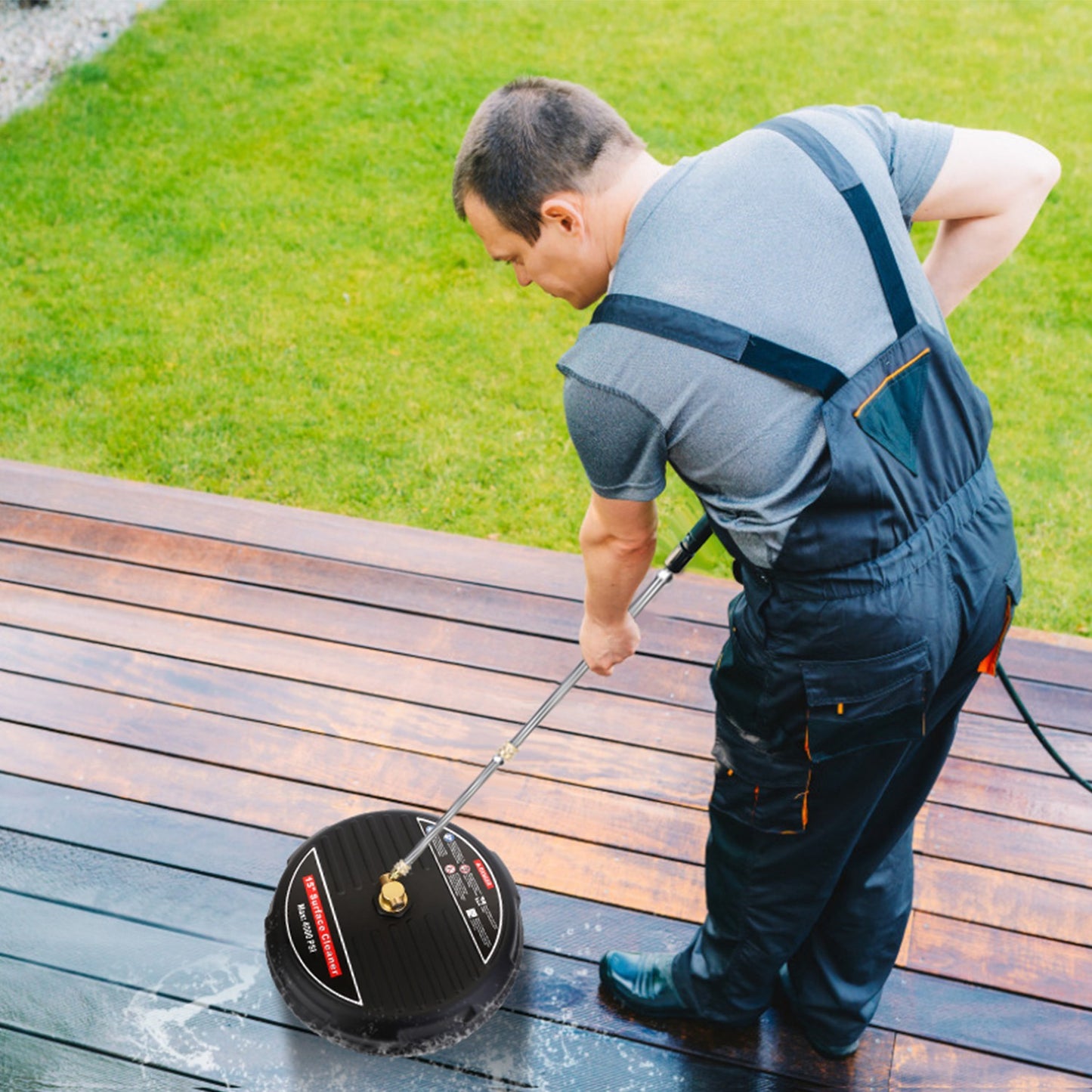 15-Inch Pressure Washer Surface Cleaner 4000PSI for Power Washers Black