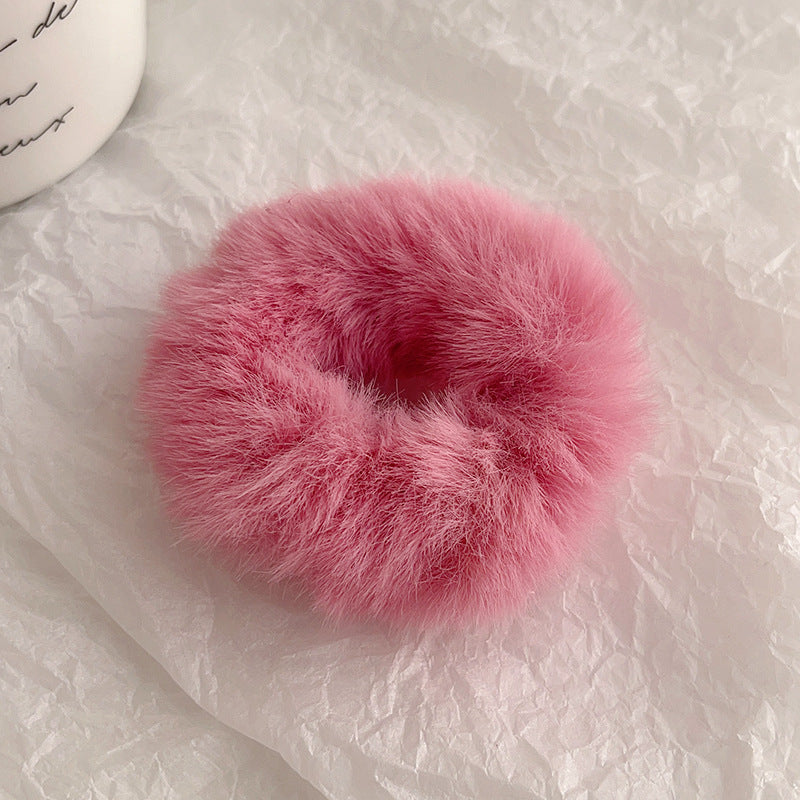 Cute Plush Elastic Hair Scrunchie - Soft Large Intestine Style Hair Band