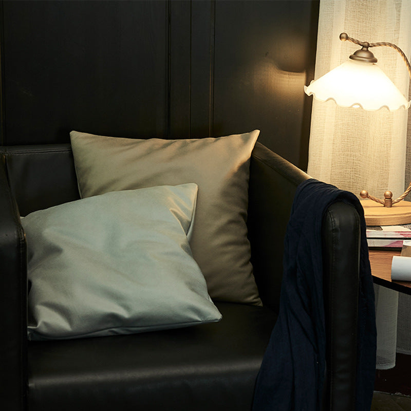 Modern Faux Leather Cushion Cover 45x45cm Solid Color Decorative Pillow Cover