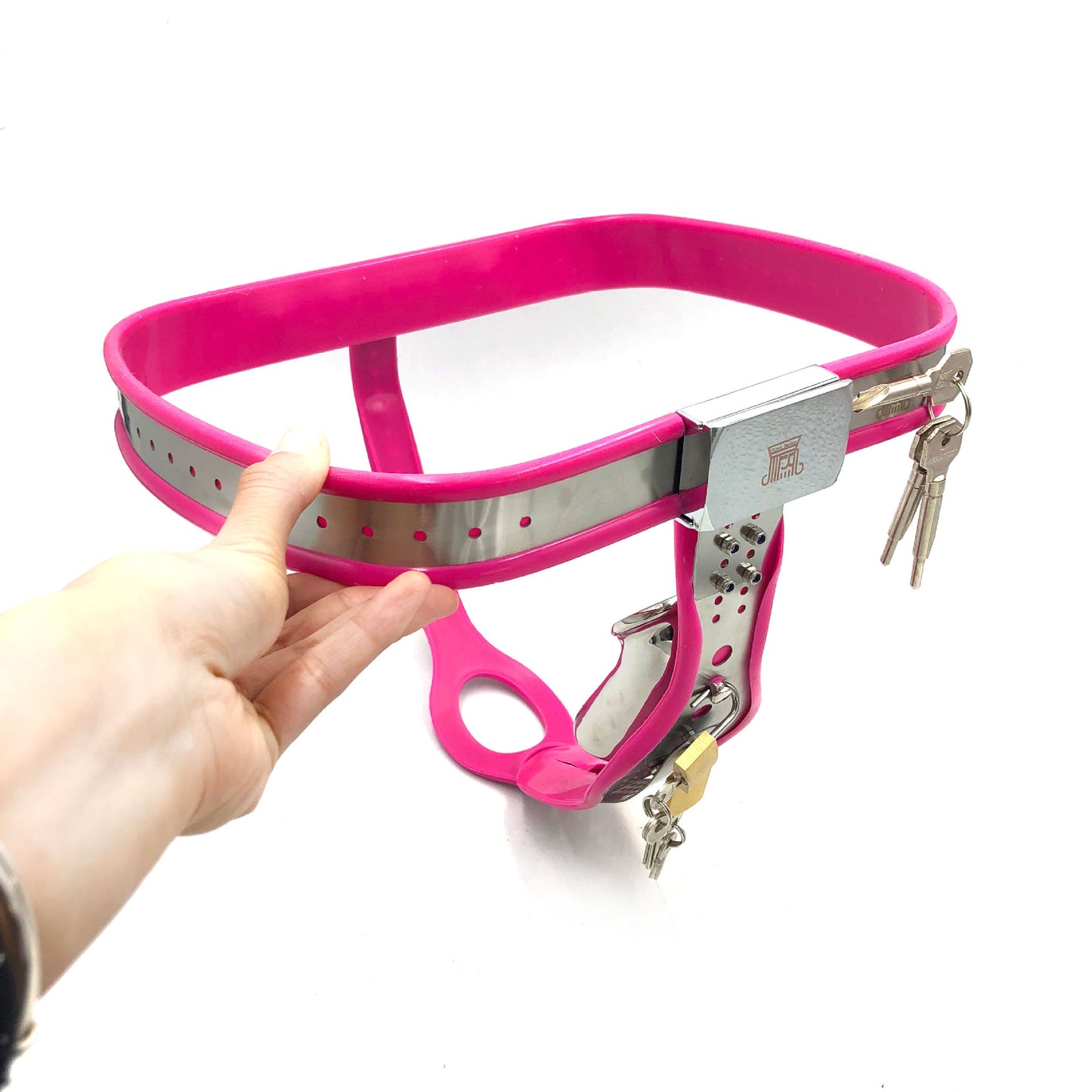 Unisex Stainless Steel T Chastity Lock Belt for Men and Women - Multiple Colors