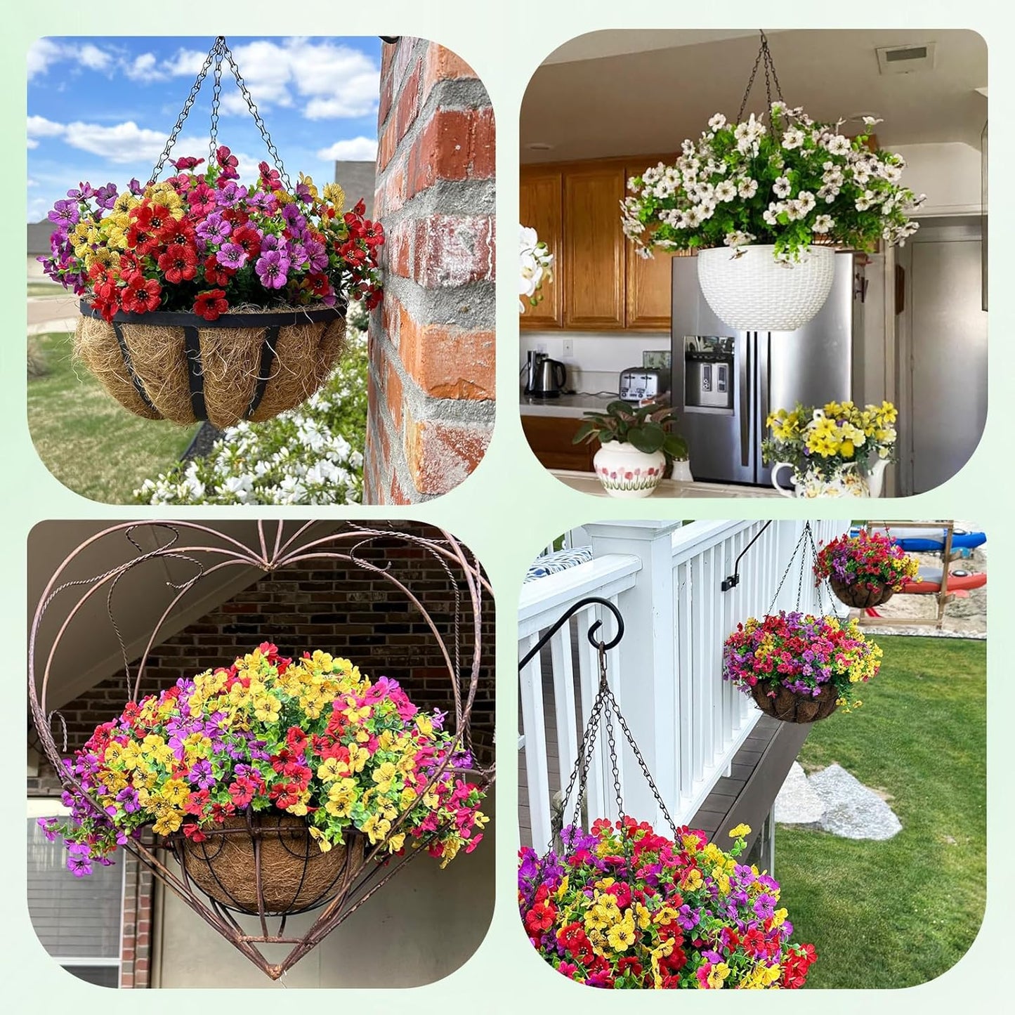 UV-Resistant Artificial Outdoor Flowers - Realistic Faux Flowers