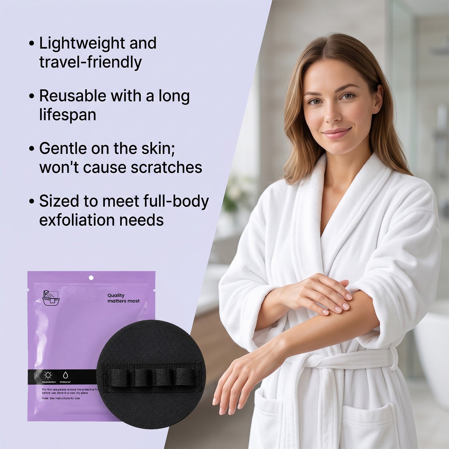 Exfoliating Gloves for Body Spa Skincare - 1PC Natural TPR Material