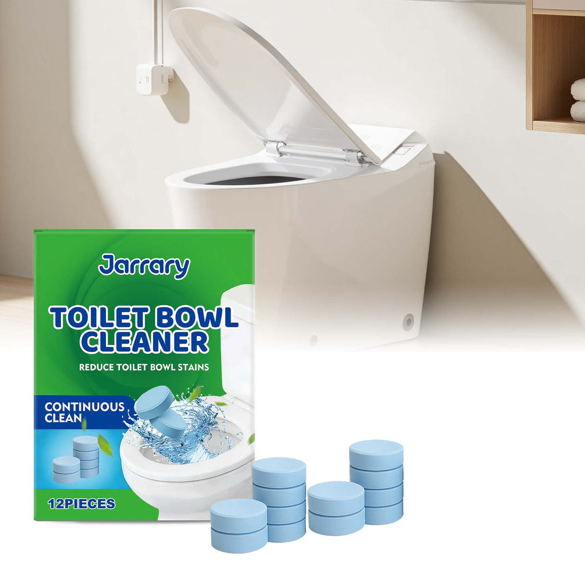 Toilet Cleaning Tablets 12-Pack - Household Bathroom Cleaner