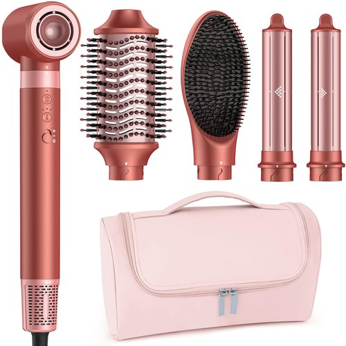 All-in-One Hair Tool Quick Drying, Hot-Air Curling Feature, Anti-Frizz Straightening, Volumizing Effect, Gentle on Hair
