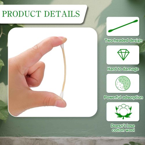 LECEHIVO 11000 Pcs Double Round Cotton Swabs Bulk Travel Size Cotton Buds with Wooden Sticks for Ear Cleaning, Makeup, Daily Use, Pet Care, Arts Crafts