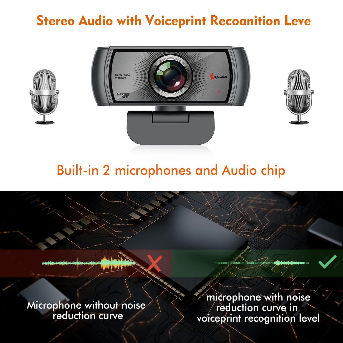 1080P 60FPS Webcam with Microphone, Angetube 920H Pro USB HD Computer Web Camera with Tripod,120 Degree Wide View Angle PC Cam for Streaming Gaming Video Calling Online Teaching Recording Conferencing