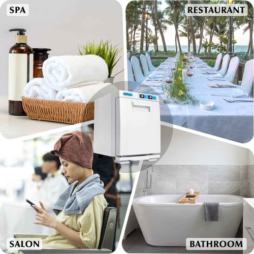 DEPFALL Mini Hot Towel Warmer, 5L Small Hot Towels Cabinet, 2-in-1 Spa Towel Warmers for Facials, Bathroom, Barber, Salon, Esthetician, Beauty, Upgrade Fast Heating Aluminum Interior, White