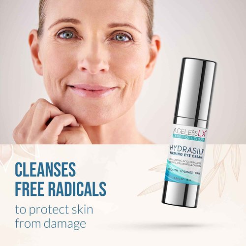 AgelessLX - Hydrasilk Eye Cream - Firming Under Eye Cream for Dark Circles and Puffiness - Hyaluronic Acid Moisturizer for Wrinkles, Fine Lines and Puffy Eye Bags - 0.5 OZ