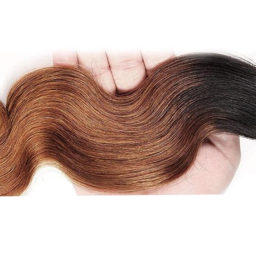 Fabimiya Bundles Human Hair 24 26 28 Inch Body Wave Omber Chocolate Brown 30 Human Hair Bundles 12A Unprocessed Brazilian Virgin Hair Quick Weave Bundles for Black Women