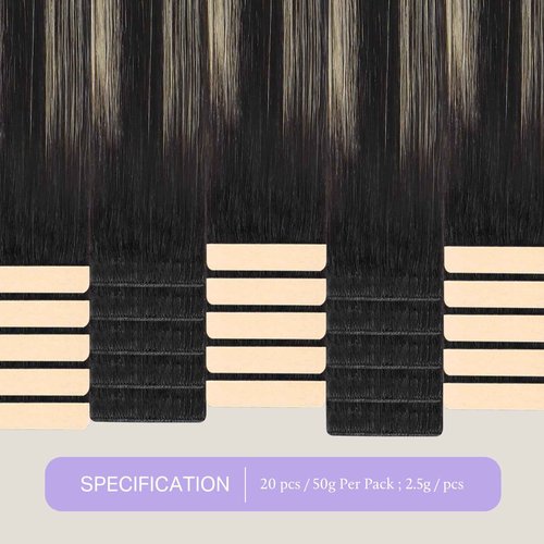 DOORES Hair Extensions Real Human Hair Genius Tape in, Balayage Natural Black to Light Blonde 20 Inch 50g/20pcs, Seamless Real Hair Tape in Extensions