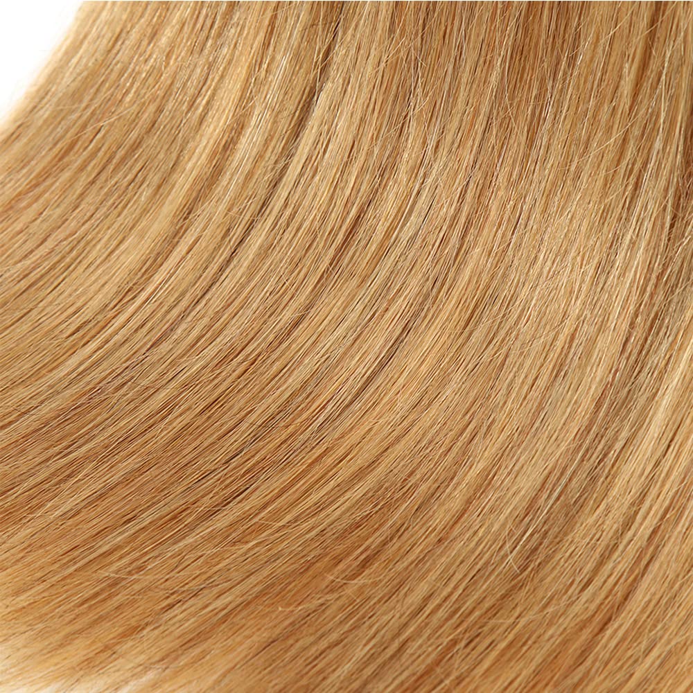 #27 Blonde Bundles Human Hair Straight Bundles 18 20 22 Inch Honey Blonde Straight Bundle Human Hair Extensions Unproceesed Virgin Hair 50 Gram Per Bundle 3 Bundle for Black Women