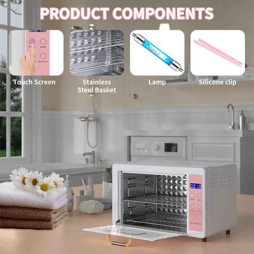 Yofuly Sterilizer for Esthetician, 10L Large Sterilizer for Nail Tools, Multi-Functional Nail Cleaner Box, Large Capacity Cleaning Cabinet for Home Use, Barbers, Beauty Salons, and Spas