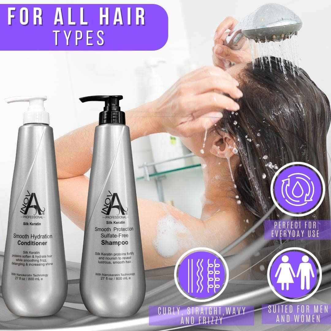 Inova Professional Silk Keratin - Smooth Protection Sulfate-Free Shampoo, 800 ML (27)