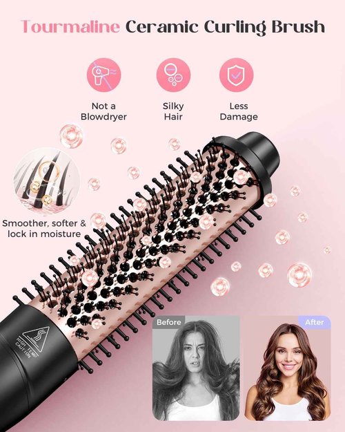 Lopeie Hair Dryer Brush Blow Dryer Brush and 5 in 1 Curling Wand Set, Gold