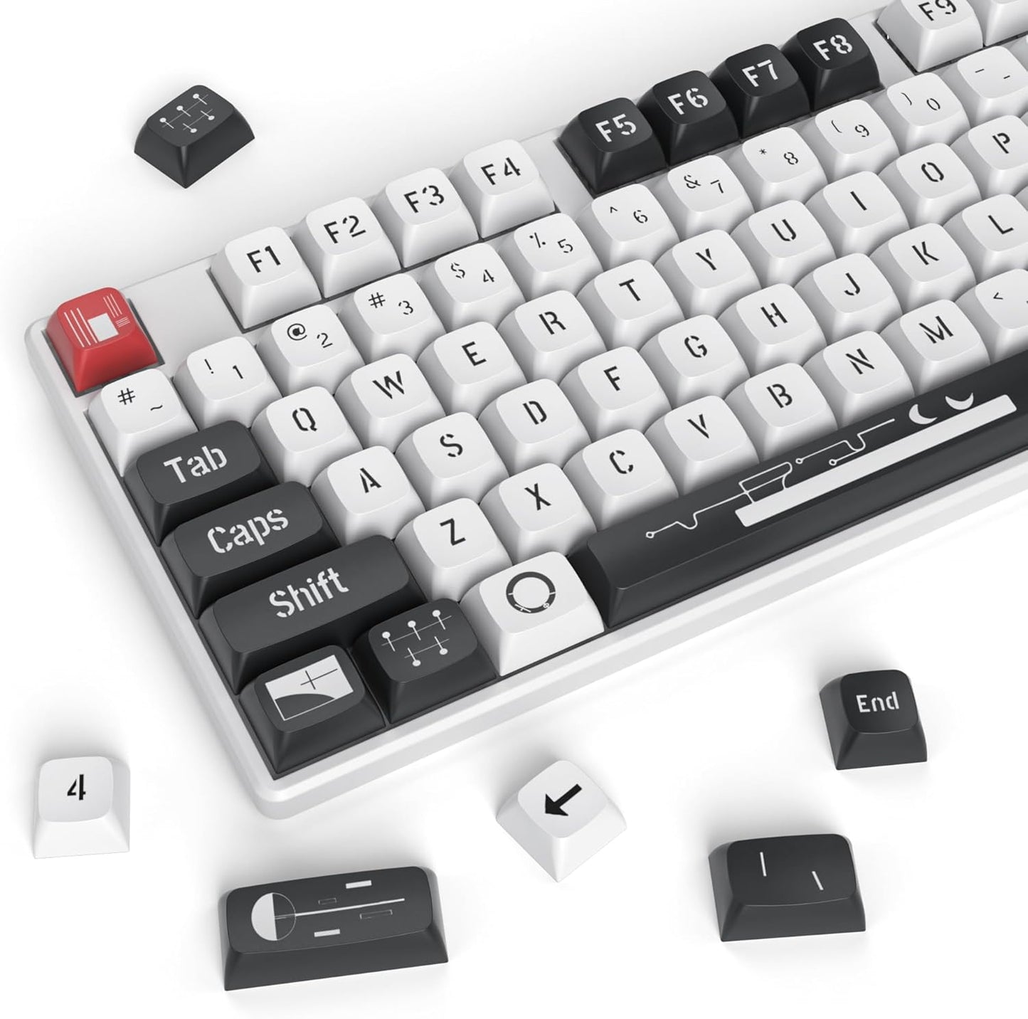 133 Keys PBT Keycap XDA Profile Keycaps Dye-Sublimation Custom Keycaps for MX Switches 60% 75% 100% Mechanical Gaming Keyboards(Caramel Bear)