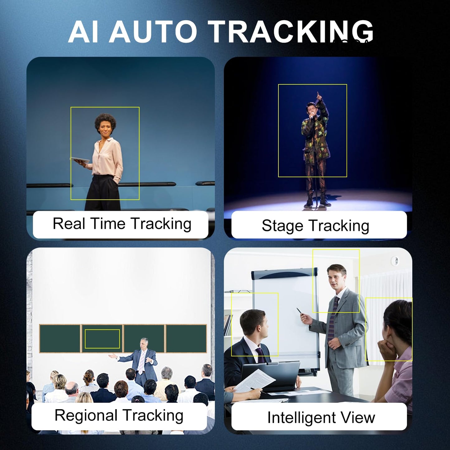 zowietek NDI PTZ Camera (Native NDI 6 Certified), AI Auto Tracking 1080P60 PoE, 20X Optical Zoom, 3G-SDI HDMI USB3.0 LAN, Live Streaming for Church Meeting Education Sport Hospital Wedding