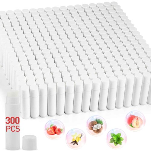 DMSKY Lip Balm Bulk Unlabeled 300 Pack, Custom Chapstick Bulk Natural Ingredients Vitamin E Shea Butter, Gift For Baby Shower & Wedding Favors