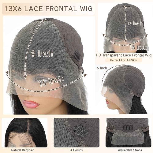 FCUFCU 28 Inch Deep Wave Lace Front Wigs Human Hair 180% Density 13x6 HD Lace Frontal Wigs Human Hair Pre Plucked with Baby Hair Deep Curly Wigs for Black Women Natural Color