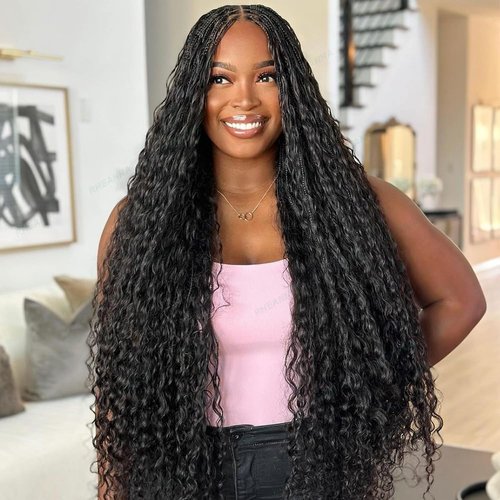 RHEANNA Pre-Divided Curly Bulk Human Hair For Boho Braids Loose Deep Wave Bulk Human Hair For Braiding Double Drawn Extensions (640 Roots)16inch/200g