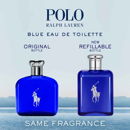 RALPH LAUREN FRAGRANCES Polo Blue - Eau de Toilette - Men's Cologne - Aquatic & Fresh - With Citrus, Sage, and Suede - Medium Intensity - 4.2 Fl Oz
