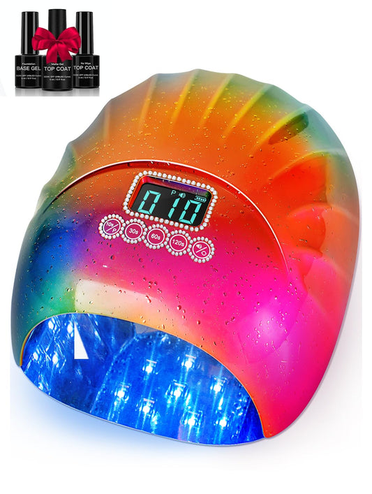 Linssy UV Nail Lamp,78W Cordless UV LED Nail Lamp with 4 Timers Setting,Multifunction NAI Dryer with Colorful Shell Shape for Salon & Home