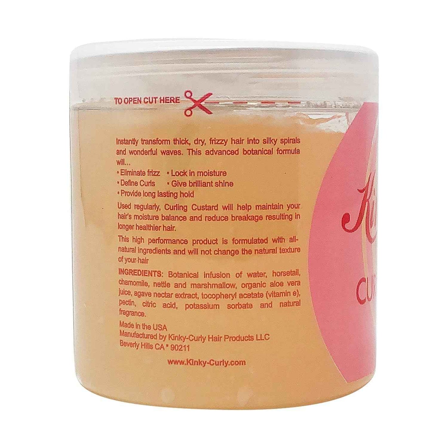Kinky Curly Original Curling Custard Natural Styling Gel 8oz Pack of 3