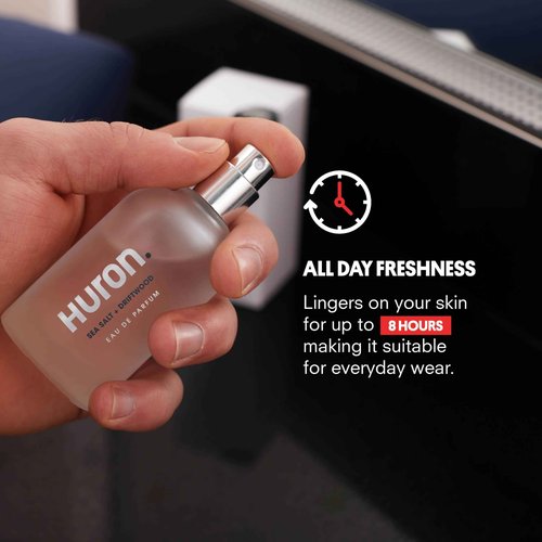 Huron Men’s Cologne - Eau de Parfum for Everyday Wear - Clean, Aromatic Notes of Mandarin, Cardamom, Blue Sage, Lavender & Ocean Air - Long Lasting - Safe, Clean Ingredients - 1.7 Fl. Oz.