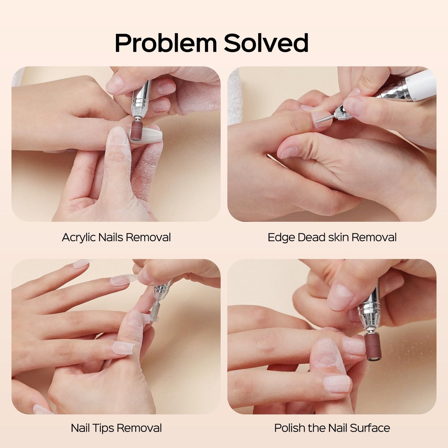 Professional Cordless Nail Drill 40000RPM Brushless - 7800mAh Rechargeable Electric Nail File for Acrylic Gel Nails, Fast Removal, Auto Start-Stop, Salon Use - BOLASEN HaloDrill 10