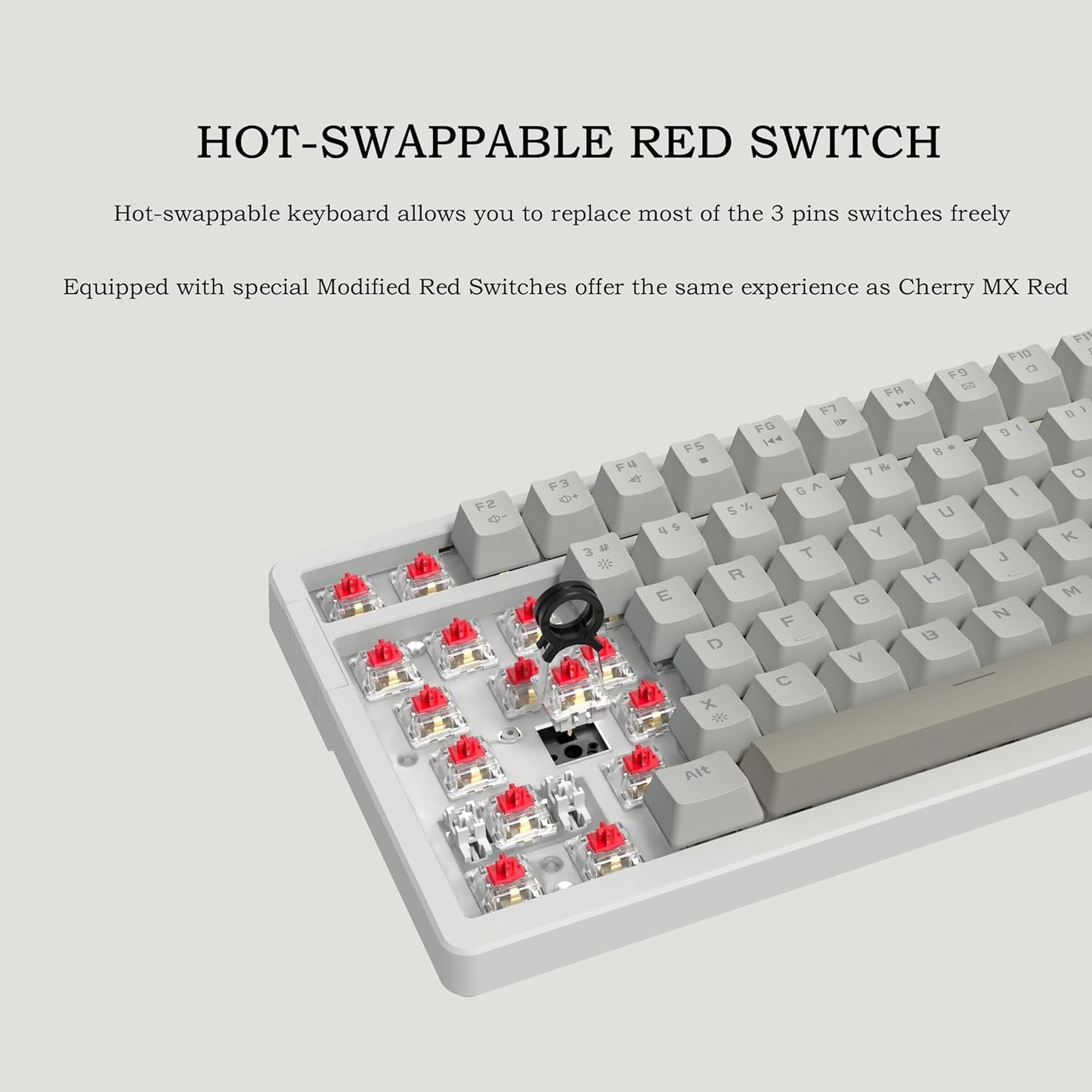 AK980 97Keys Tri-Mode Full Mechanical Keyboard, Gasket-Mounted, Hot-Swappable, 1.14” TFT Smart Display, Bluetooth 5.1/2.4G Wireless/Wired, PBT Keycaps RGB Backlit (Purple, Qingyun Tactile Switch)